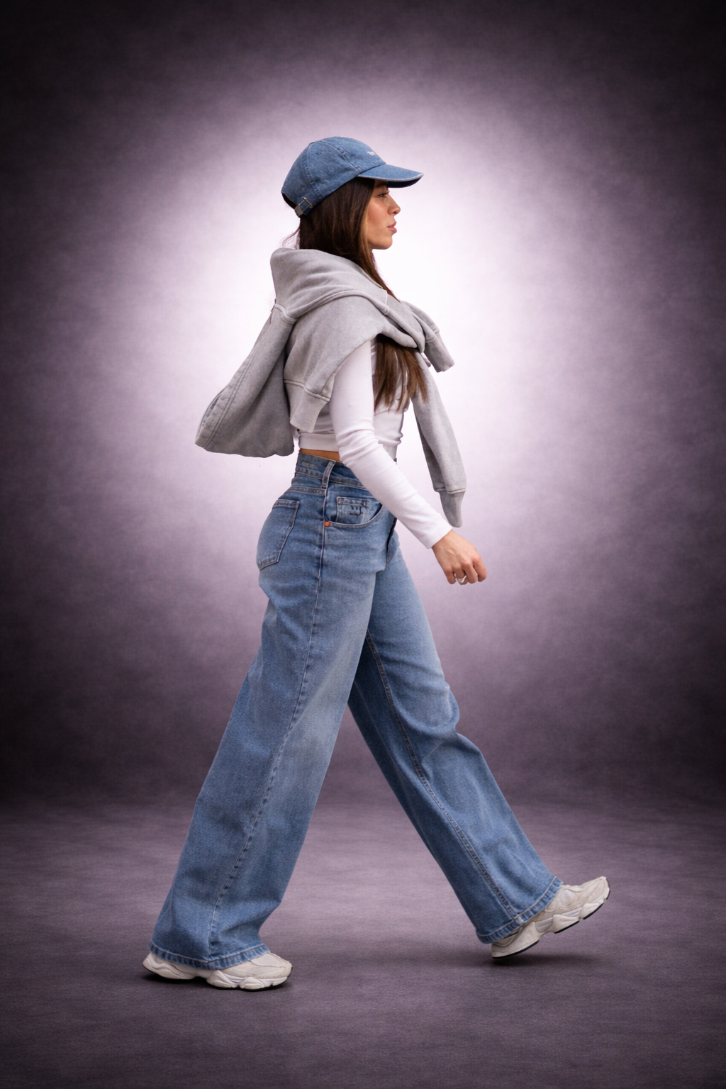 Pantalones de tiro alto- LIGHT BLUE