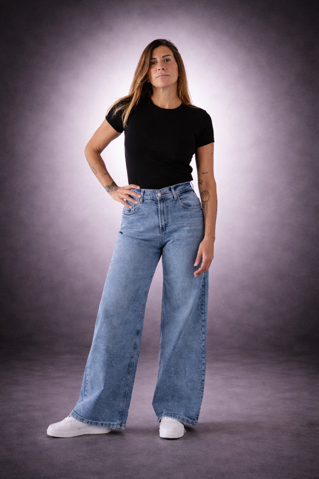Pantalones de tiro alto- LIGHT BLUE