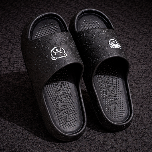 chanclas con estampado de oso