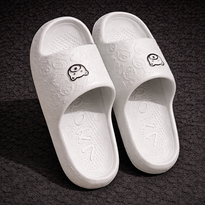chanclas con estampado de oso