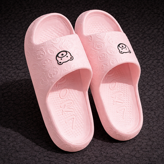 chanclas con estampado de oso