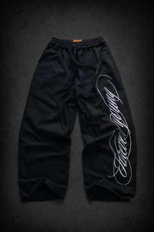 Pantalon ancho letras bordadas