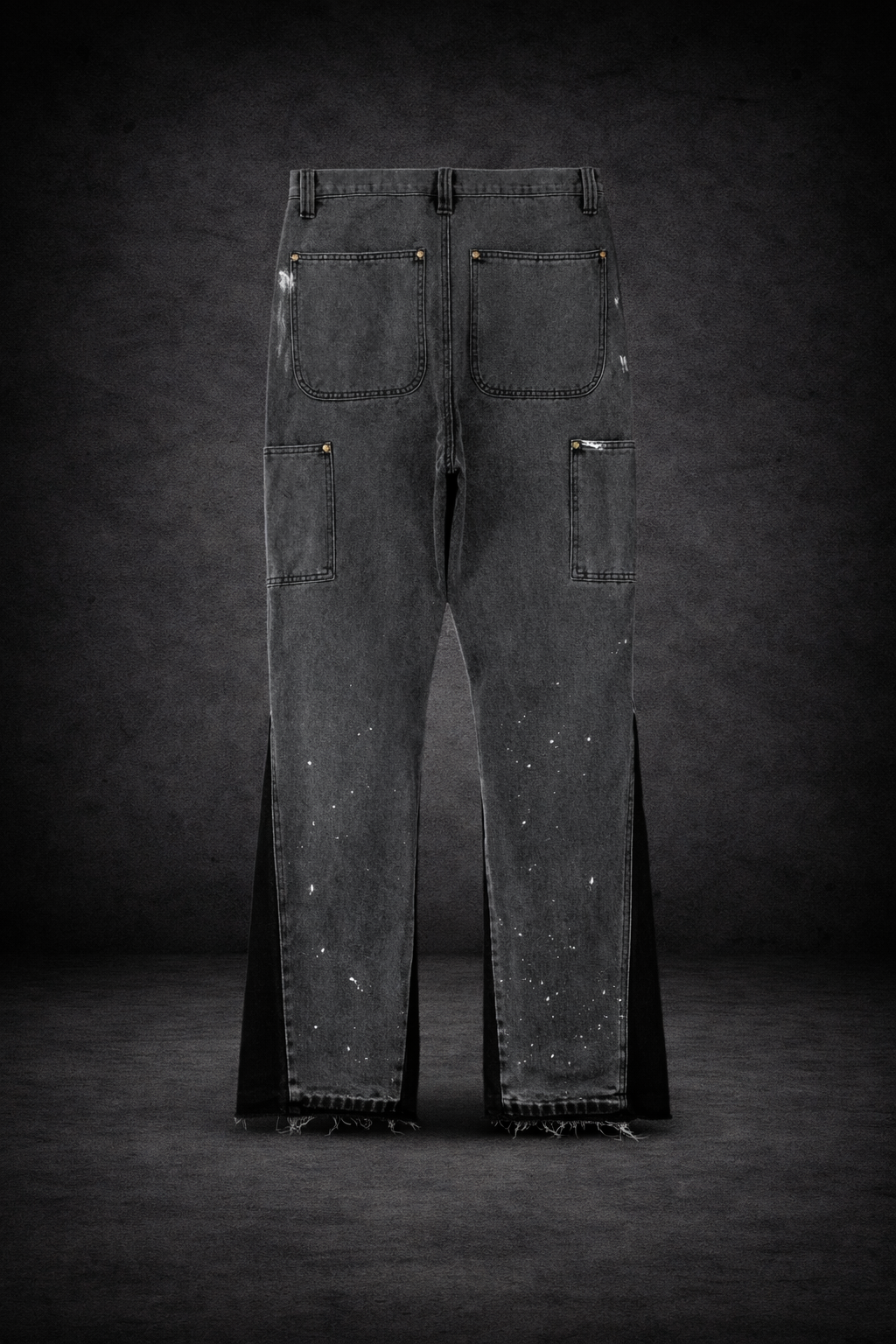 Pantalon vaquero ancho con pintura