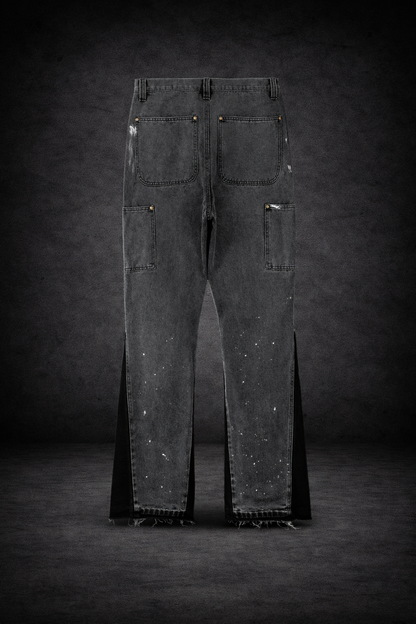 Pantalon vaquero ancho con pintura