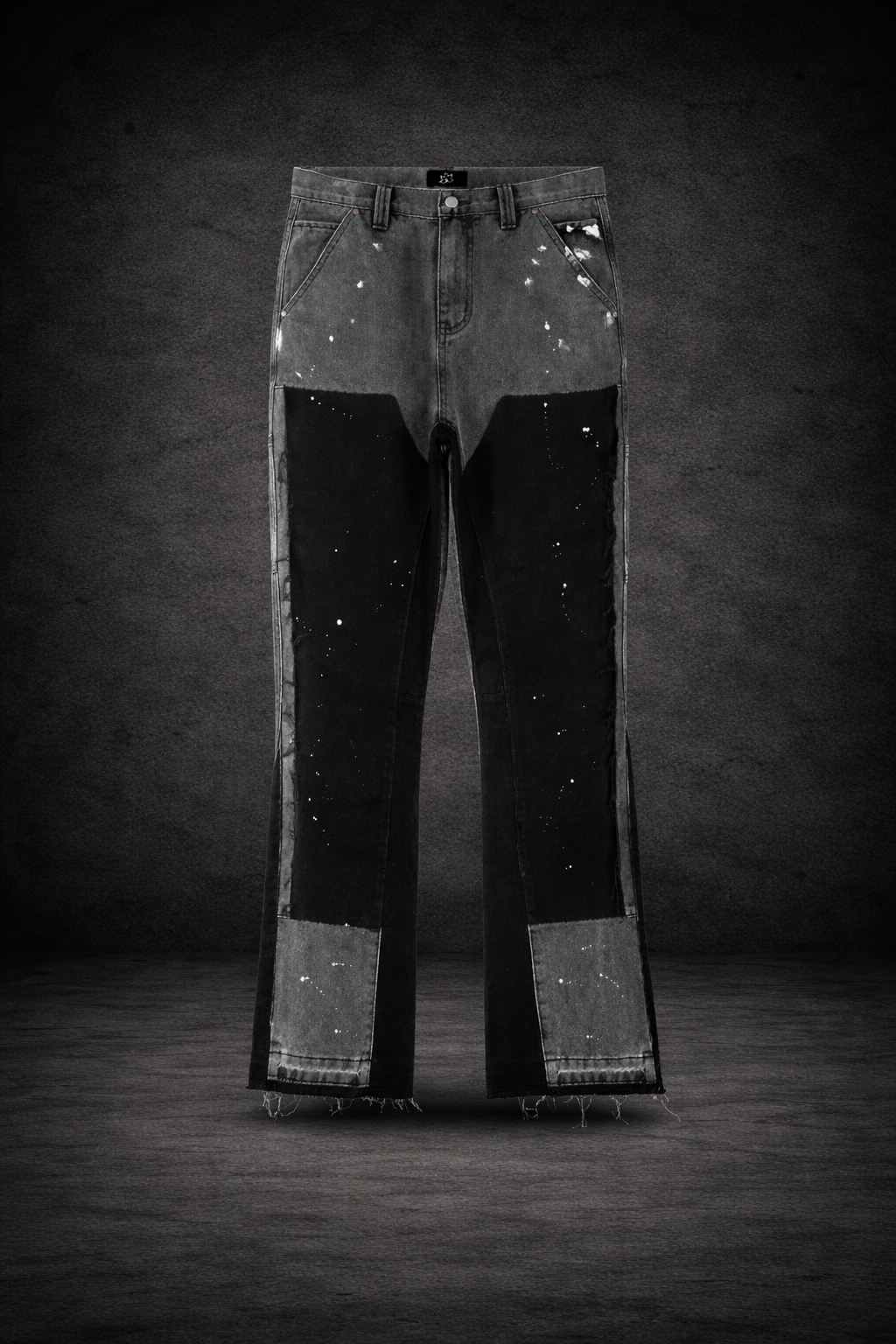 Pantalon vaquero ancho con pintura