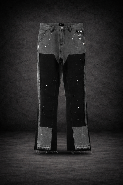 Pantalon vaquero ancho con pintura