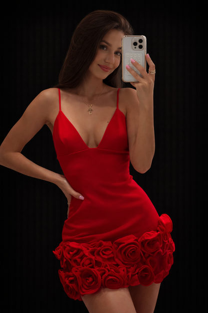 Vestido corto con relieve Rosalia