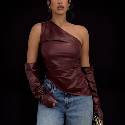 Top de cuero Morgan