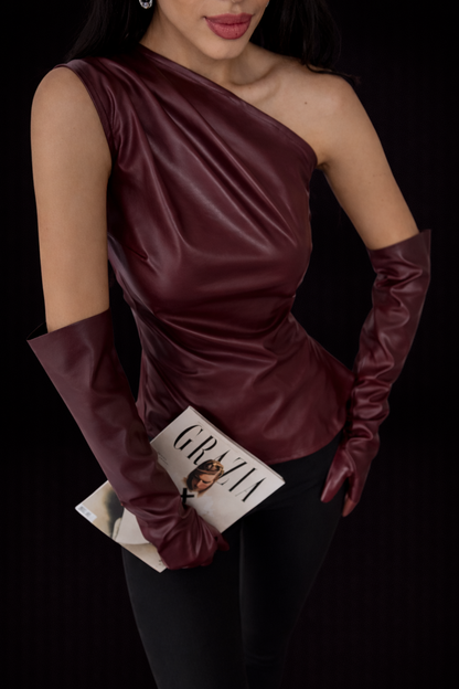 Top de cuero Morgan